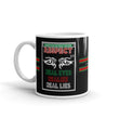 Load image into Gallery viewer, Real Eyes, Realize, Real Lies - "RESPECTIBILI-TEES" ISSUE #8 - Limited Edition Ceramic Coffee Mug - RED/BLACK/GREEN