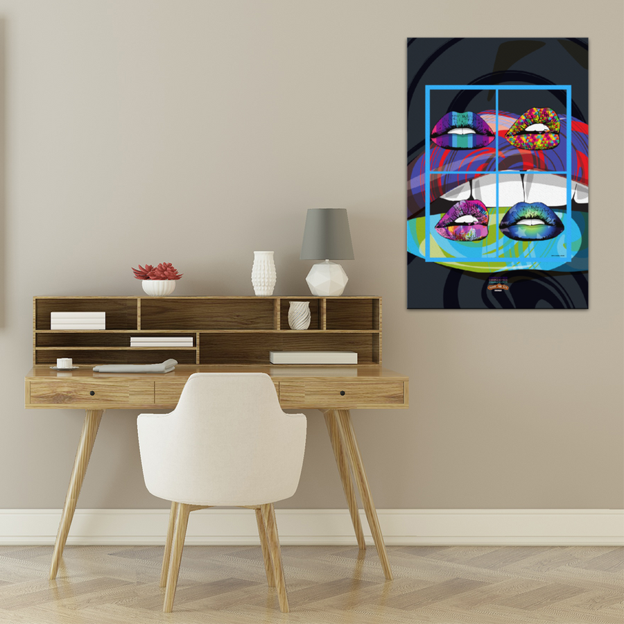 Hot Lips - “COMPLEXI-TEES” - 16X24 WOOD FRAME CANVAS