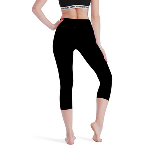 SBI QUEEN Women's High Waisted Capri Yoga leggings - Black