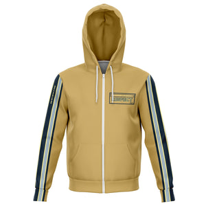 Joe Louis - The Brown Bomber - "RESPECTIBILI-TEES" #14 - UNISEX FASHION BOMBER JACKET - Khaki/Blue