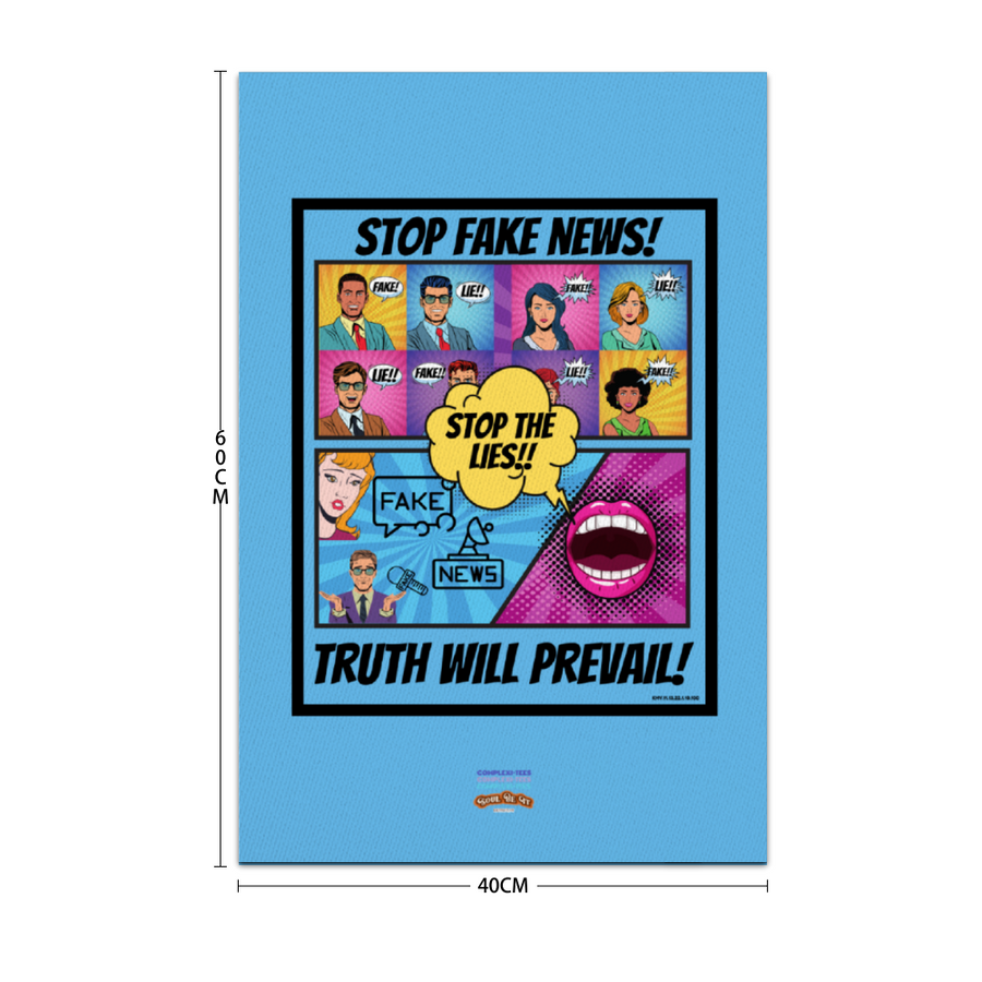 Fake News  - “COMPLEXI-TEES” - 16X24 WOOD FRAME CANVAS