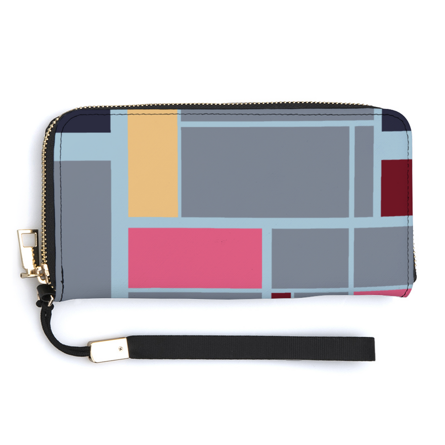SBI QUEEN Mod Women’s Long PU Wallet with Credit Card Holders Money Organizer Zipper Purse Wristlet - Mod Mood