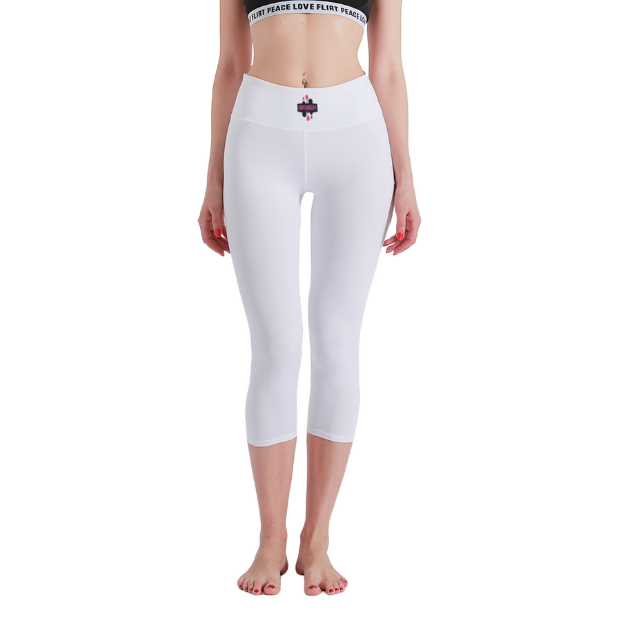 SBI QUEEN Women's High Waisted Capri Yoga leggings - White