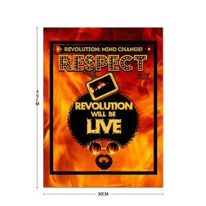 Revolution Mind Change – “RESPECTIBILI-TEES” Comic Cover, Issue #20 - Photo Paper Poster 12" x 16"
