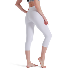 SBI QUEEN Women's High Waisted Capri Yoga leggings - White