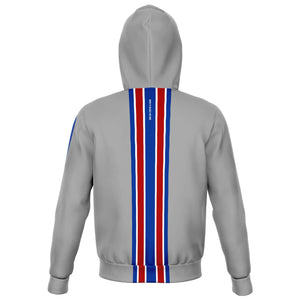 United Patriots Of America - "RESPECTIBILI-TEES" ISSUE #3 - Unisex Fashion Zip Hoodie -Grey/Blue