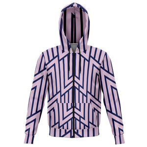 SBI QUEEN Fashion Zip Hoodie - Lavender/Navy