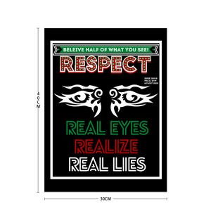 Real Eyes, Realize, Real Lies – “RESPECTIBILI-TEES” Comic Cover, Issue #8 - Photo Paper Poster 12" x 16"