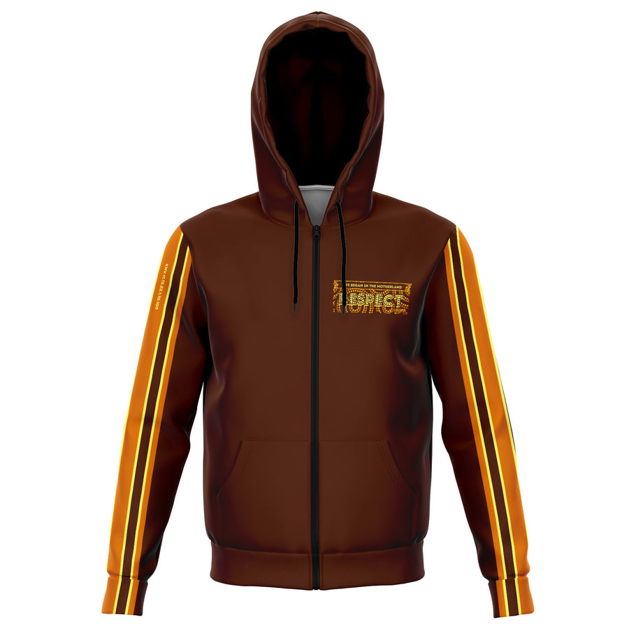 African History Is World History - All Year Round - "RESPECTIBILI-TEES" ISSUE #12 - Unisex Fashion Zip Hoodie - Chocolate
