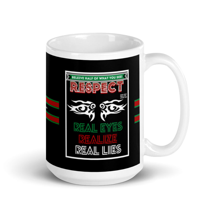 Real Eyes, Realize, Real Lies - "RESPECTIBILI-TEES" ISSUE #8 - Limited Edition Ceramic Coffee Mug - RED/BLACK/GREEN