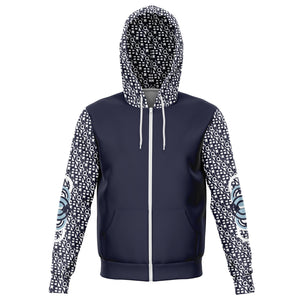 SBI QUEEN Signature Fashion Zip Hoodie - Navy